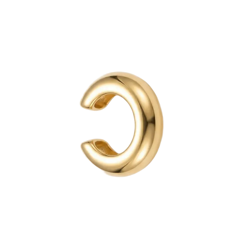 Ear cuff Donut plata de ley y baño de oro 18K