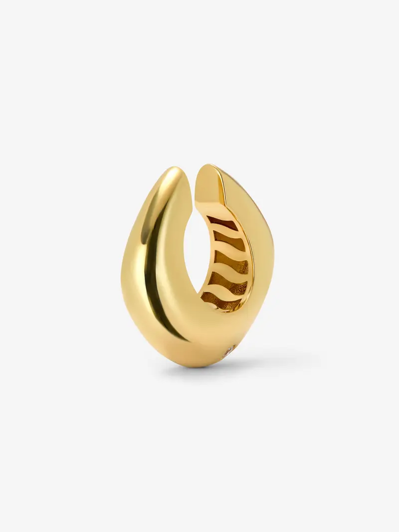 Earcuff de oro amarillo de 18K con diamante en talla brillante de 0,02 cts