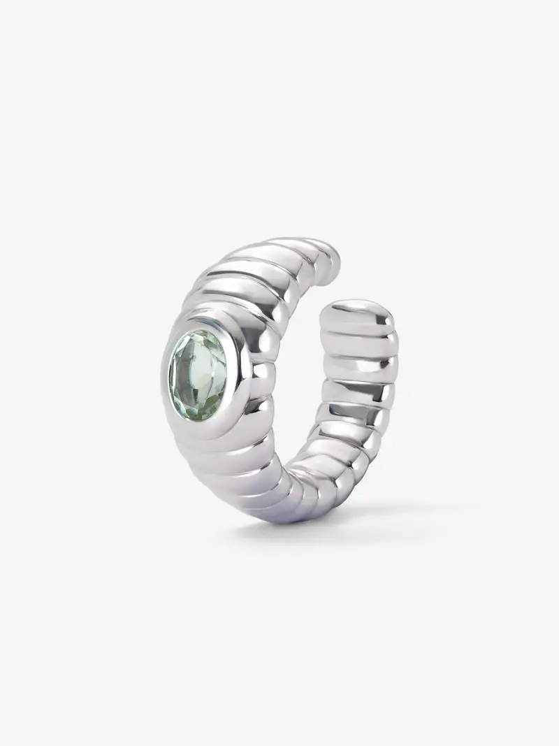 Earcuff de plata 925 con amatista verde