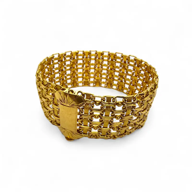 Exclusiva pulsera artesanal de oro amarillo de 22 quilates