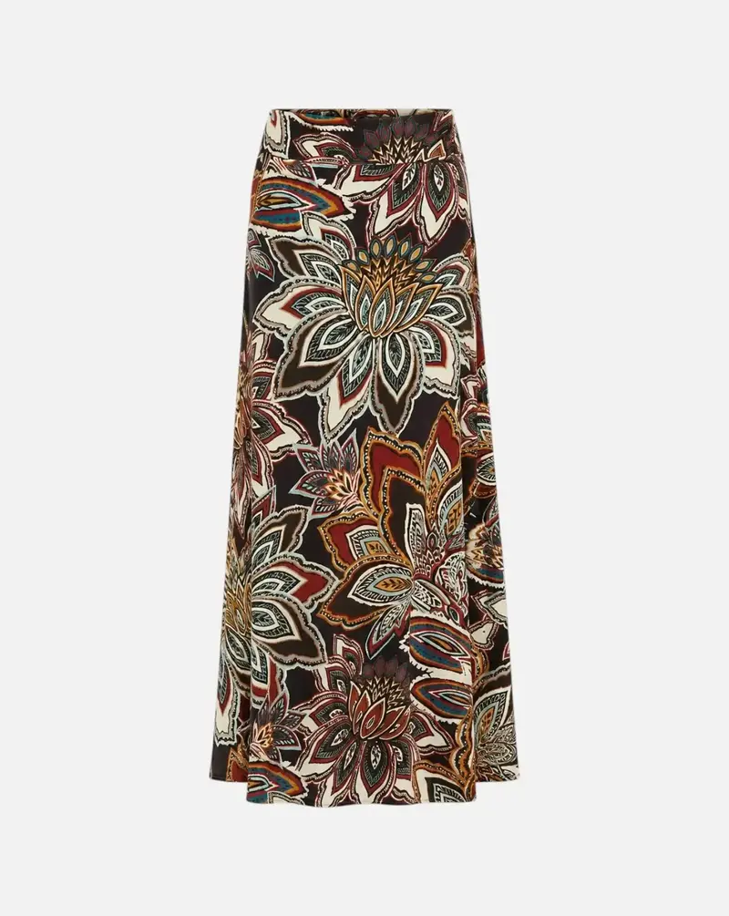 Falda Farm Rio Tapestry Flowers Beige Maxi Skirt
