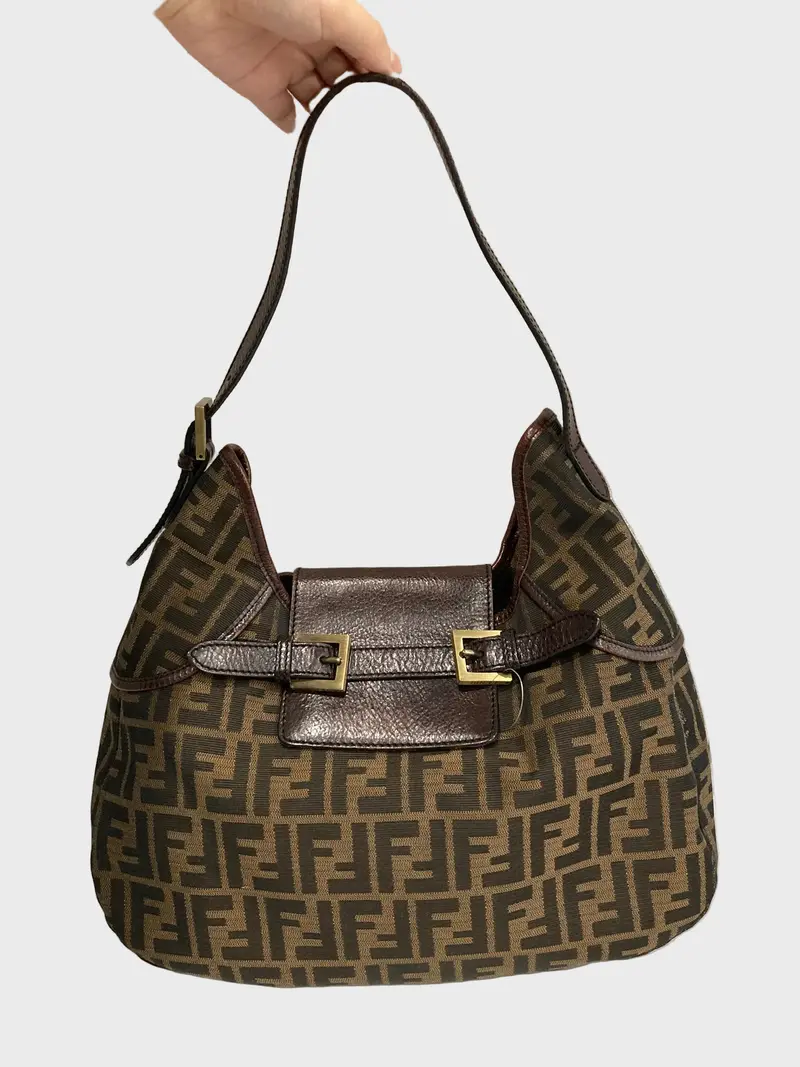 Fendi Zucca Hobo Shoulder Bag