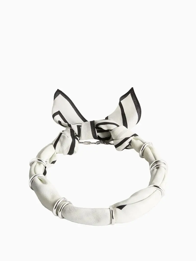 Fine silk scarf collar