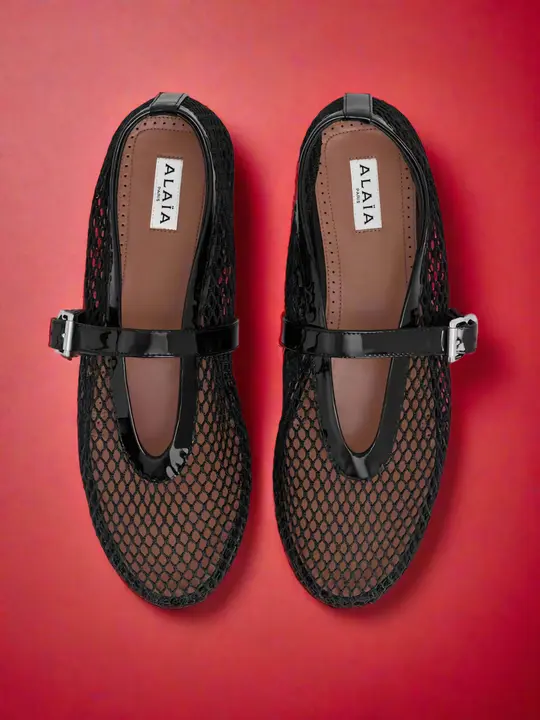 Fishnet ballet flats