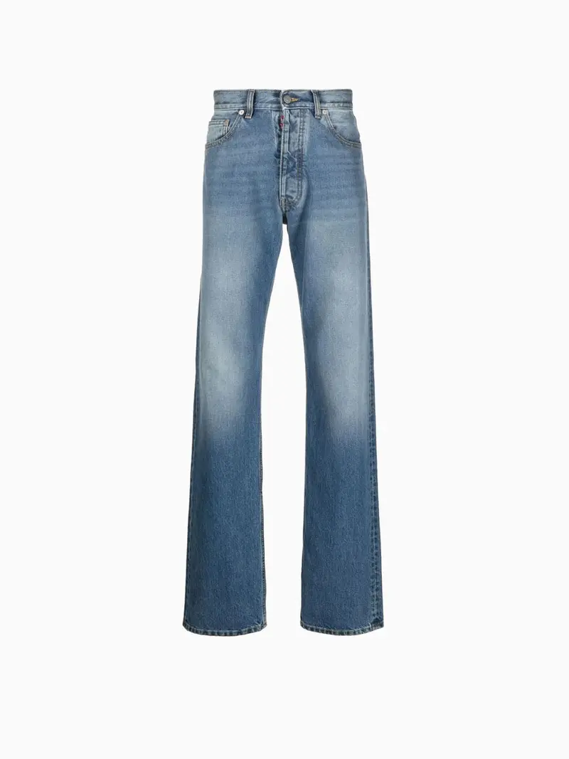 Four-stitch straight-leg jeans