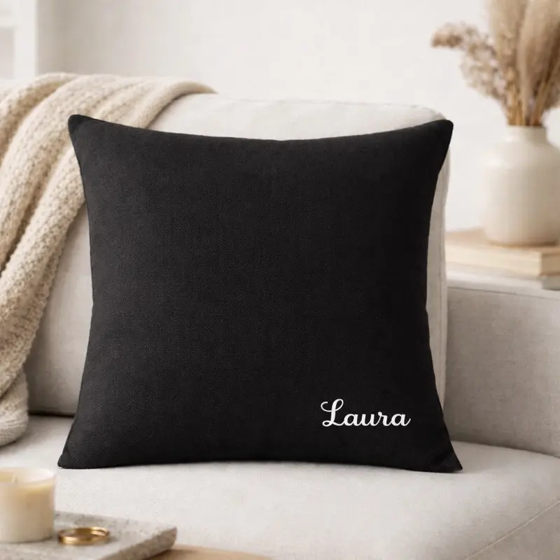 Funda de cojín personalizada 50x50 · canvas negro