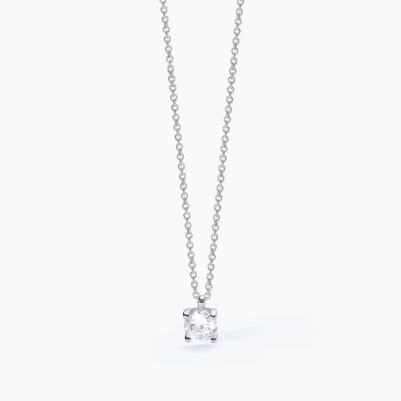 Gargantilla Mabina de plata con cadena forzada y punto de luz BRILLANTE 553550