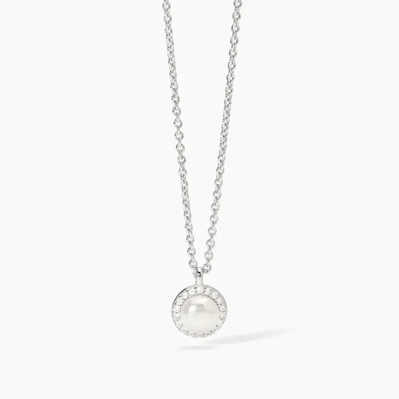 Gargantilla Mabina de plata con perla cultivada y circonitas MILANESIENNE 553674