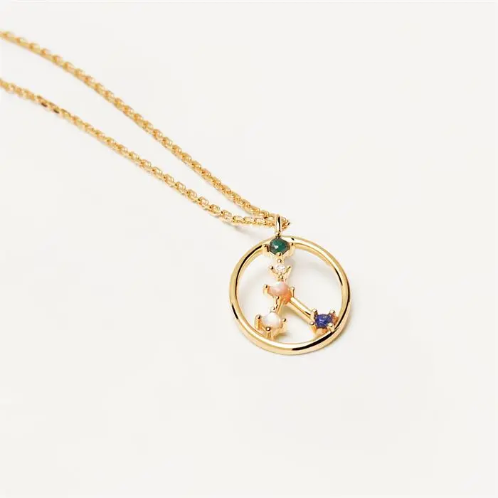 Gargantilla PdPaola Cáncer Mujer Plata Baño Oro y Piedras Multicolor CO01-347-U