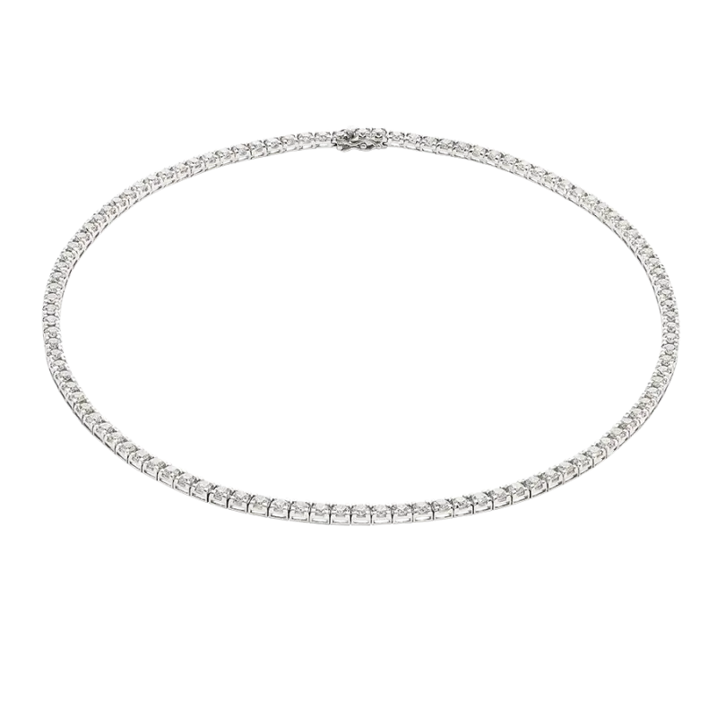 Gargantilla Riviere diamantes, oro blanco