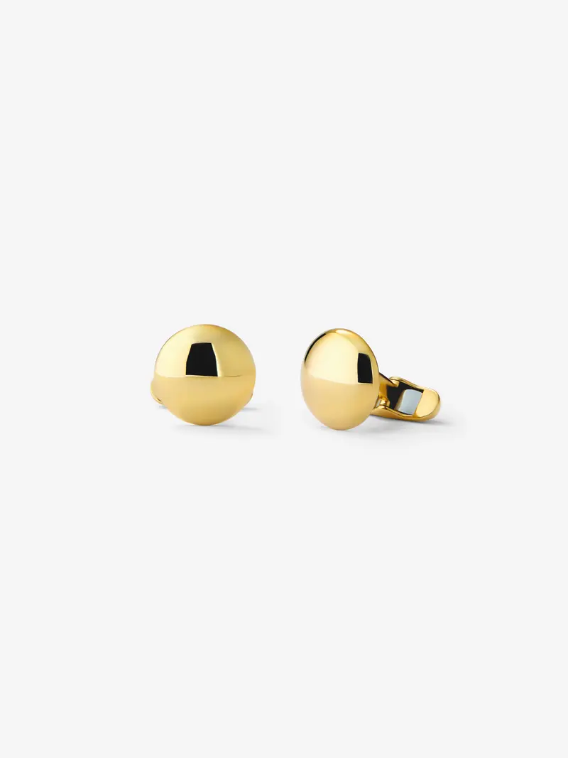 Gemelos de oro amarillo de 18K con forma circular