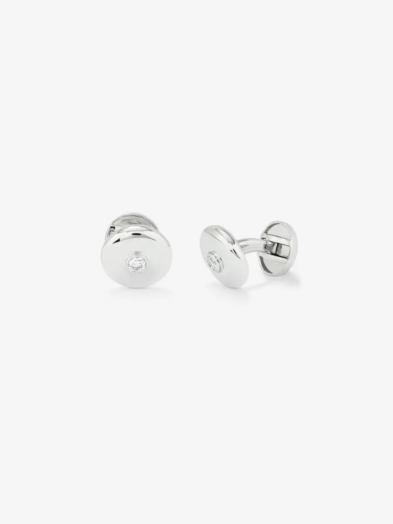 Gemelos de oro blanco y diamante