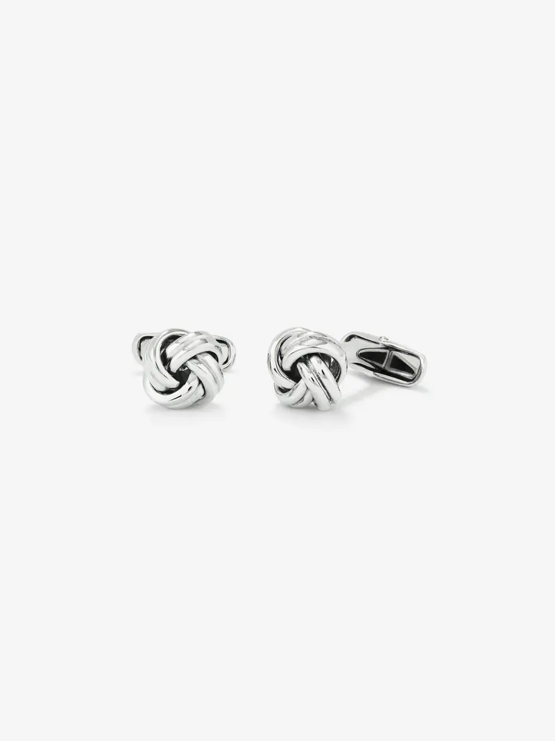 Gemelos de plata 925 con forma de nudo