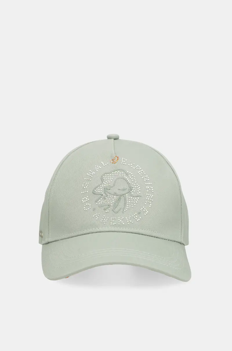 Gorra verde lazo estampado