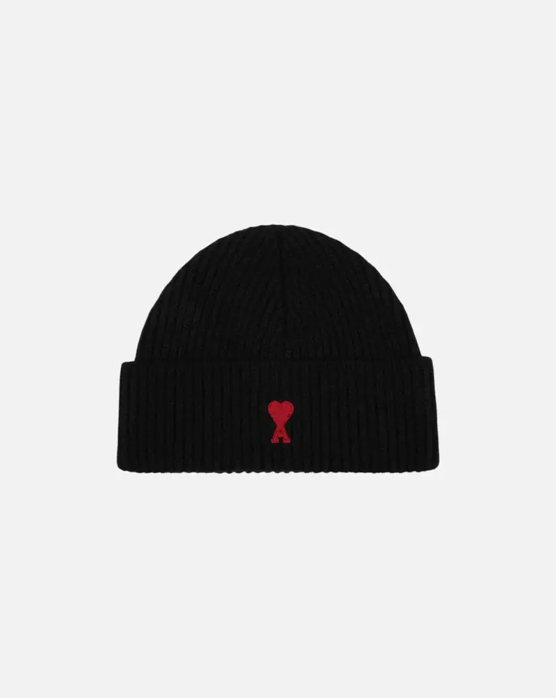 Gorro Ami Paris Quota Beanie with Red Ami de Coeur