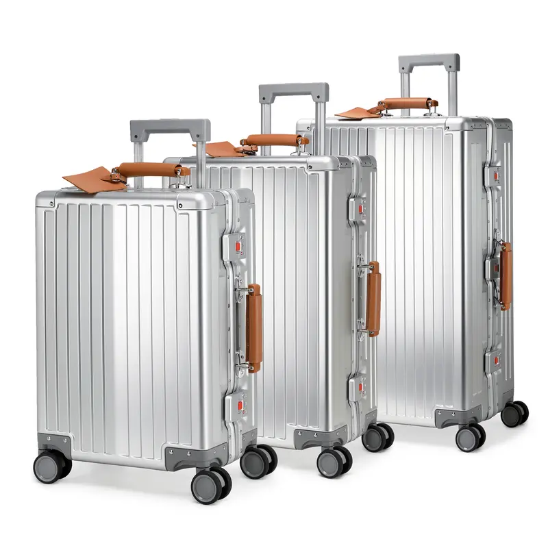 GREENWICH set de maletas Aluminio con asa Piel Vegana NEW YORK 2.0