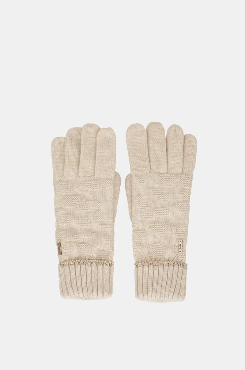 Guantes de punto beige