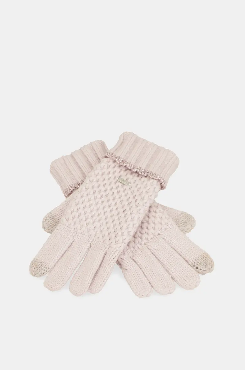 Guantes de punto rosa