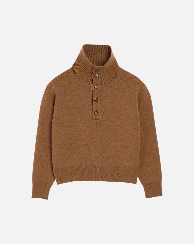 Jersey Ami Paris High Buttoned Collar Sweater