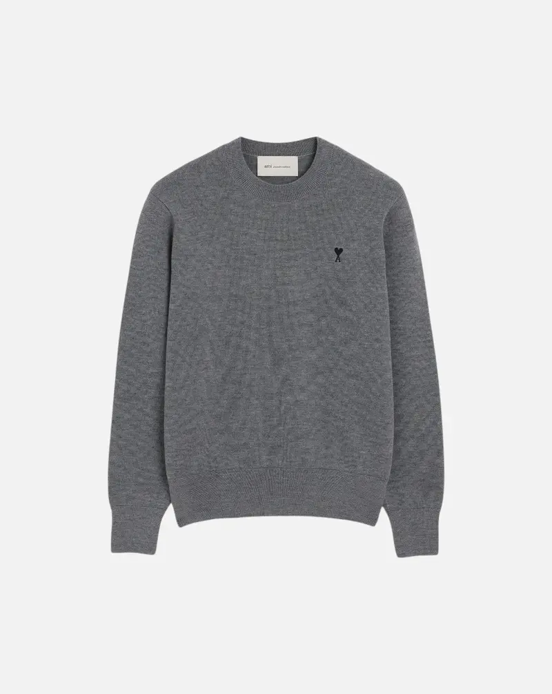 Jersey Ami Paris Quota Crewneck Sweater with Ami de Coeur