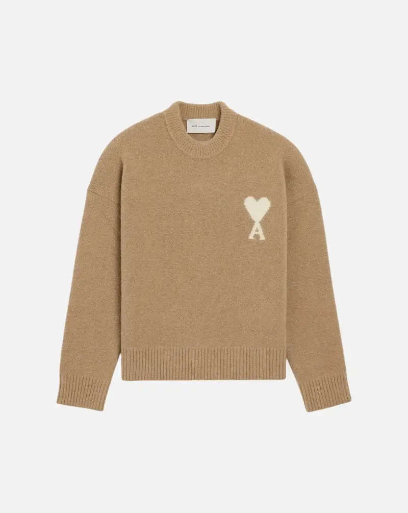 Jersey Ami Paris Quota Crewneck Sweater with Ami de Coeur