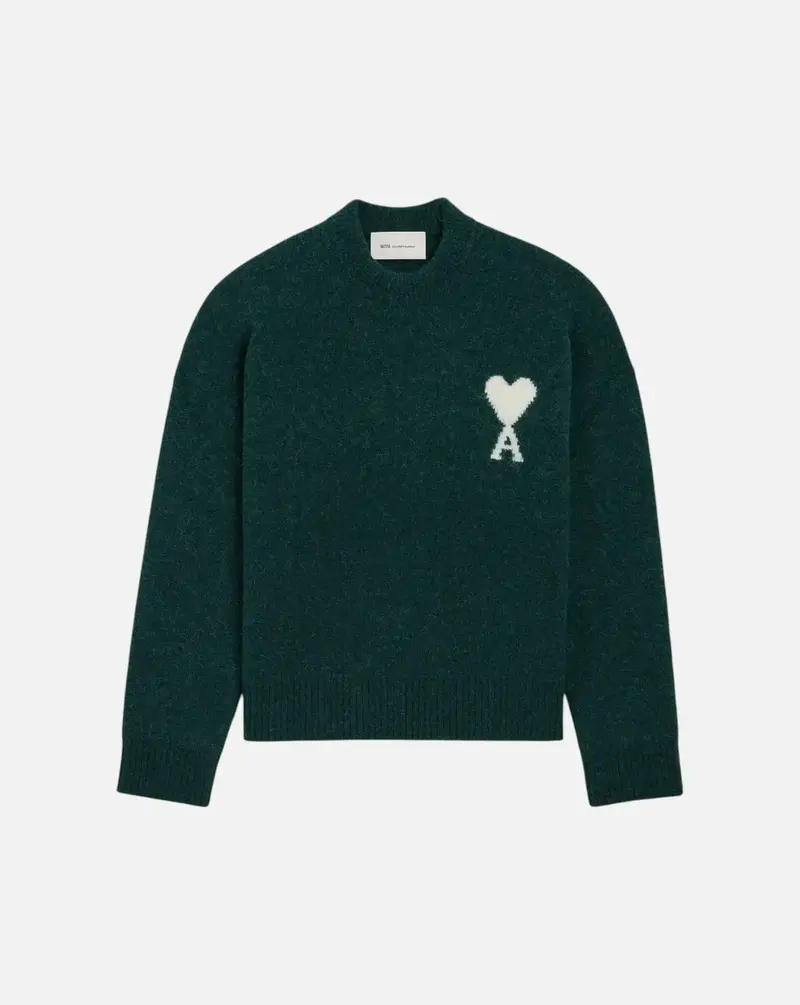 Jersey Ami Paris Quota Crewneck Sweater with Ami de Coeur