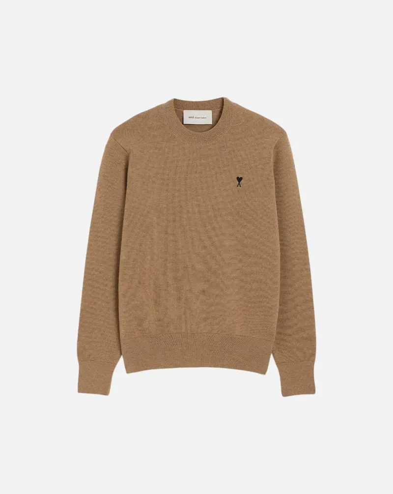 Jersey Ami Paris Quota Crewneck Sweater with Ami de Coeur