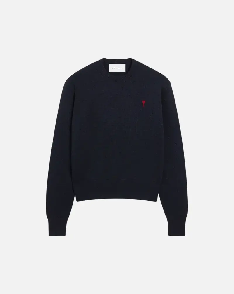 Jersey Ami Paris Quota Crewneck Sweater with Ami de Coeur