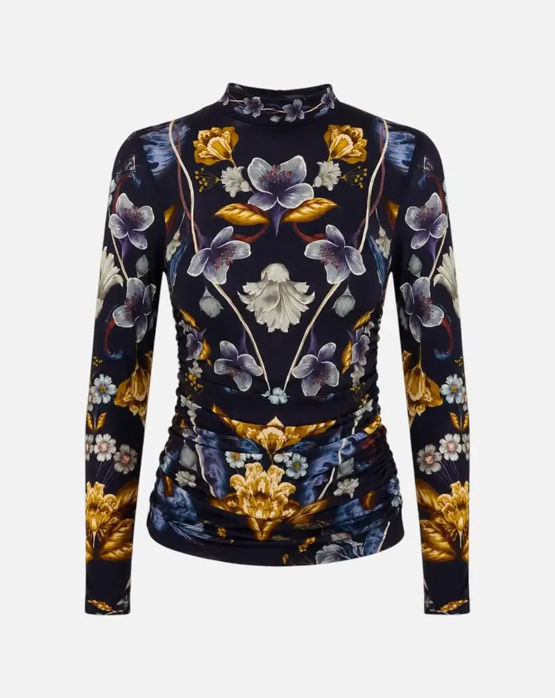 Jersey Farm Rio Golden Nature Navy Blue Blouse