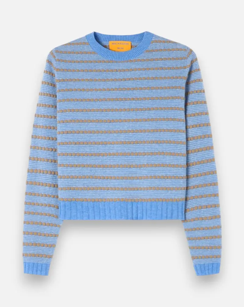 Jersey Guest in Residence Pebble Stripe Shrunken Crew