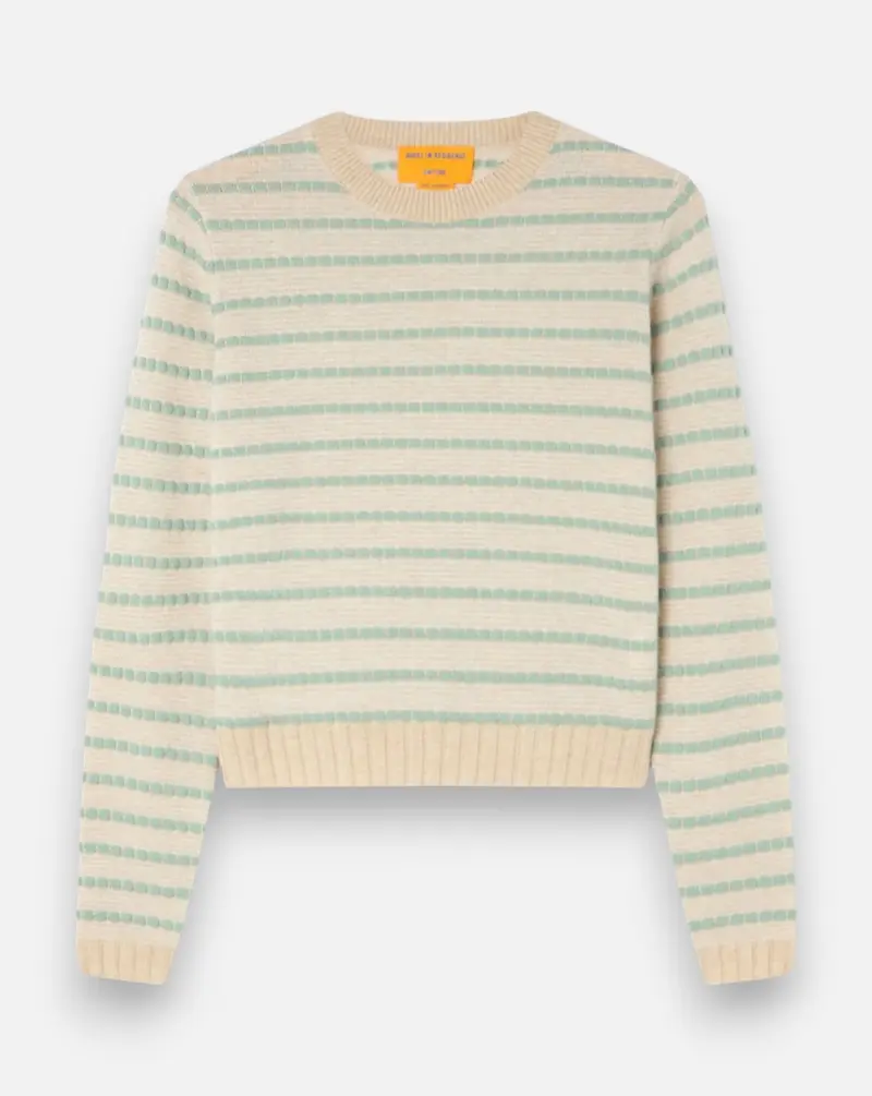 Jersey Guest in Residence Pebble Stripe Shrunken Crew