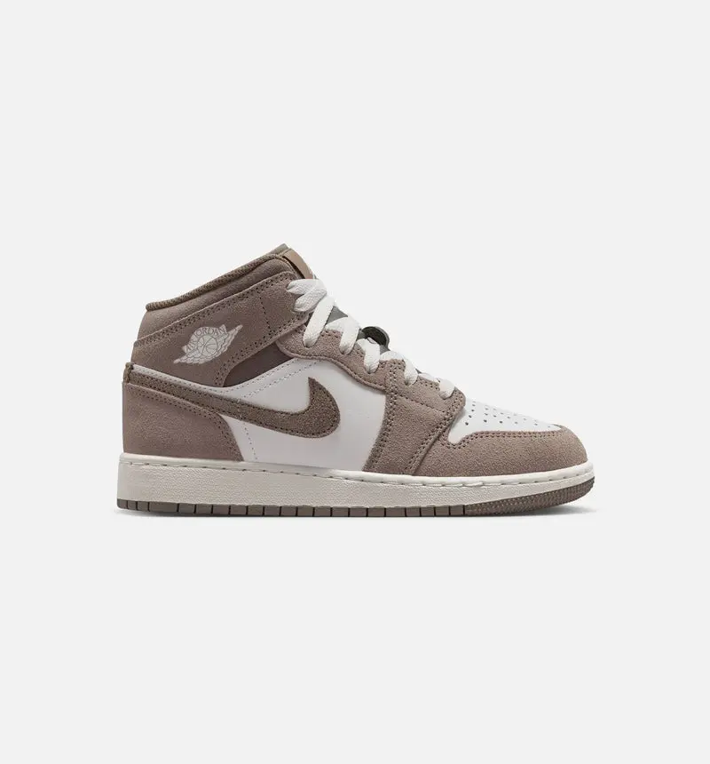 Jordan 1 Mid Oliva Gris (Niño/a)