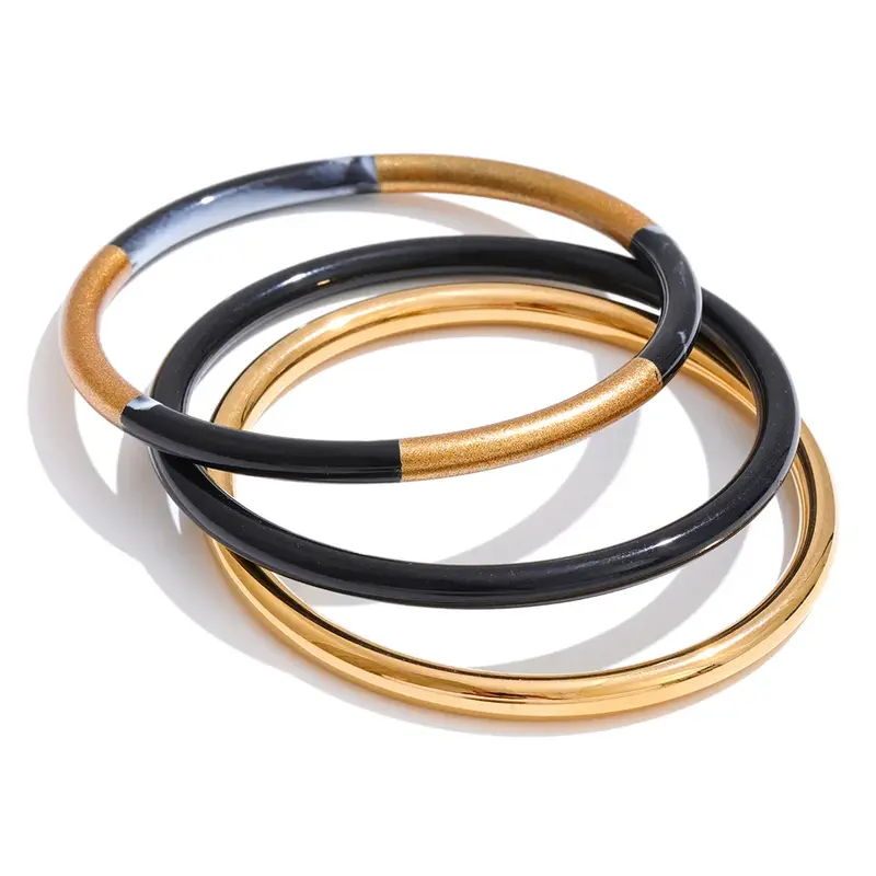 Juego de pulseras de resina superpuestas