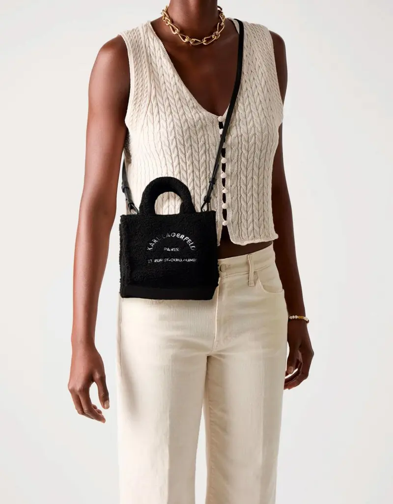 KARL LAGERFELD MINI SQUARE TOTE SHEARLING 88507