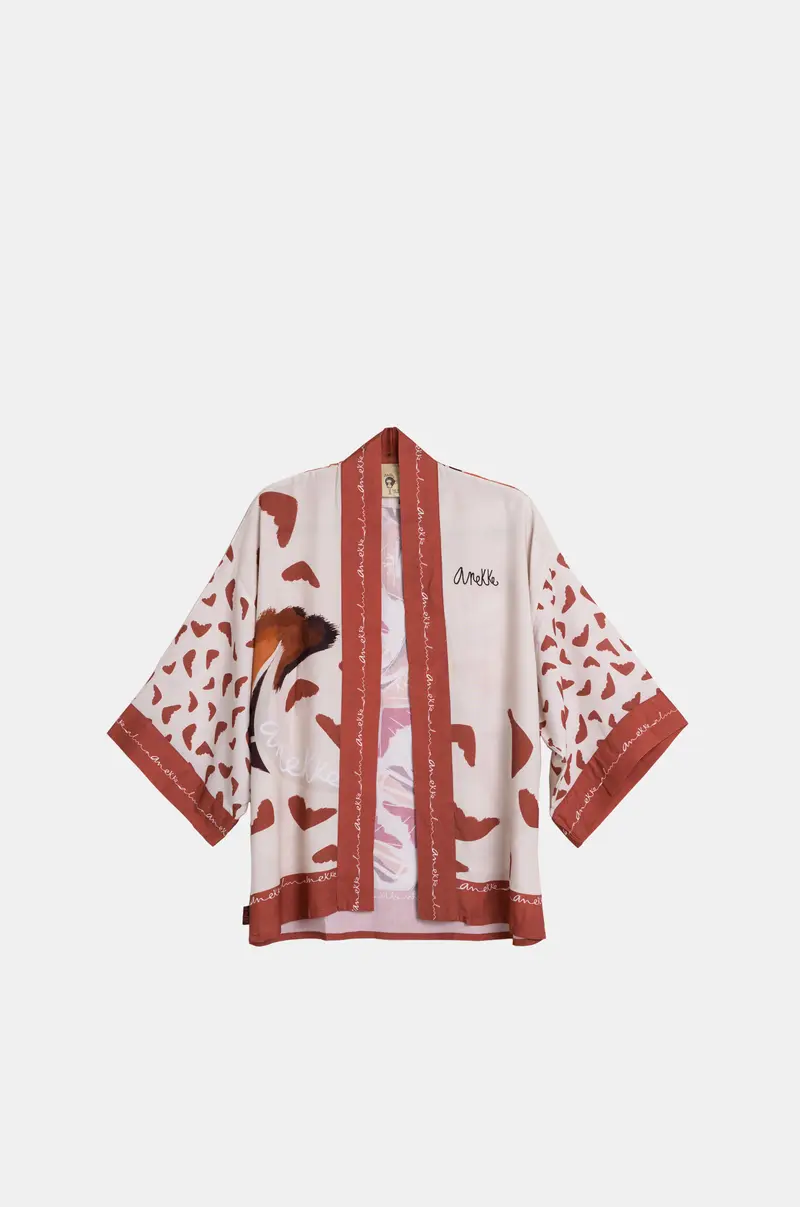 Kimono corto rojo
