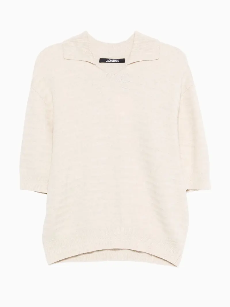 Knit polo shirt