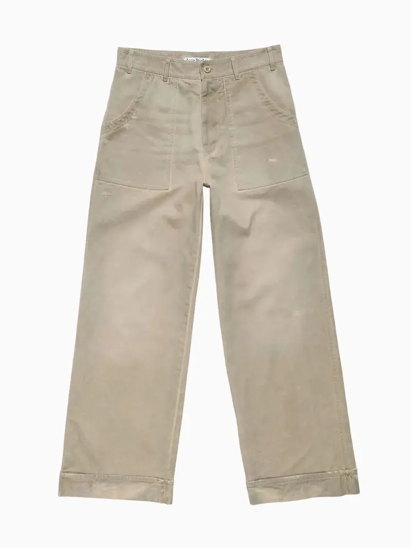 Leather patch trousers