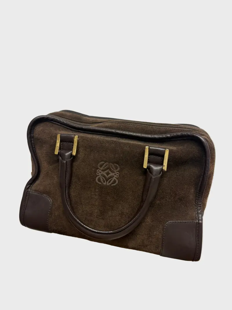 LOEWE Amazona 28 – Ante Marrón & Piel Chocolate