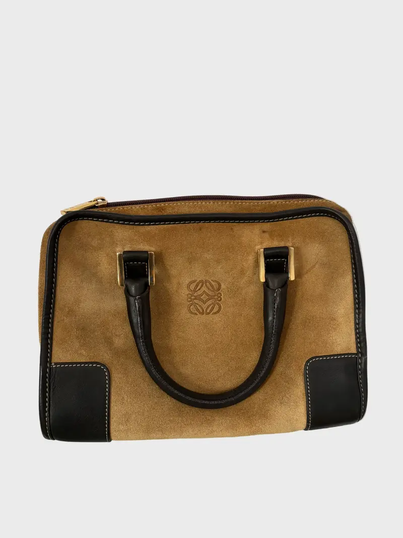 Loewe amazona 28 camel y marrón oscuro vintage