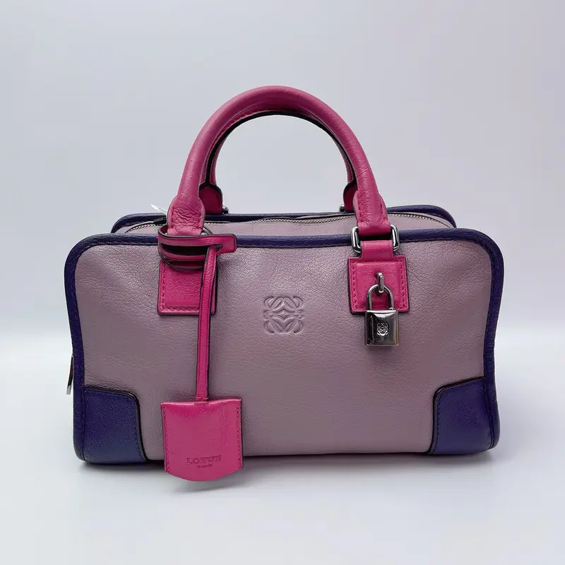 Loewe Amazona 28 Tricolor Malva, Fucsia y Morado · Herrajes Plateados