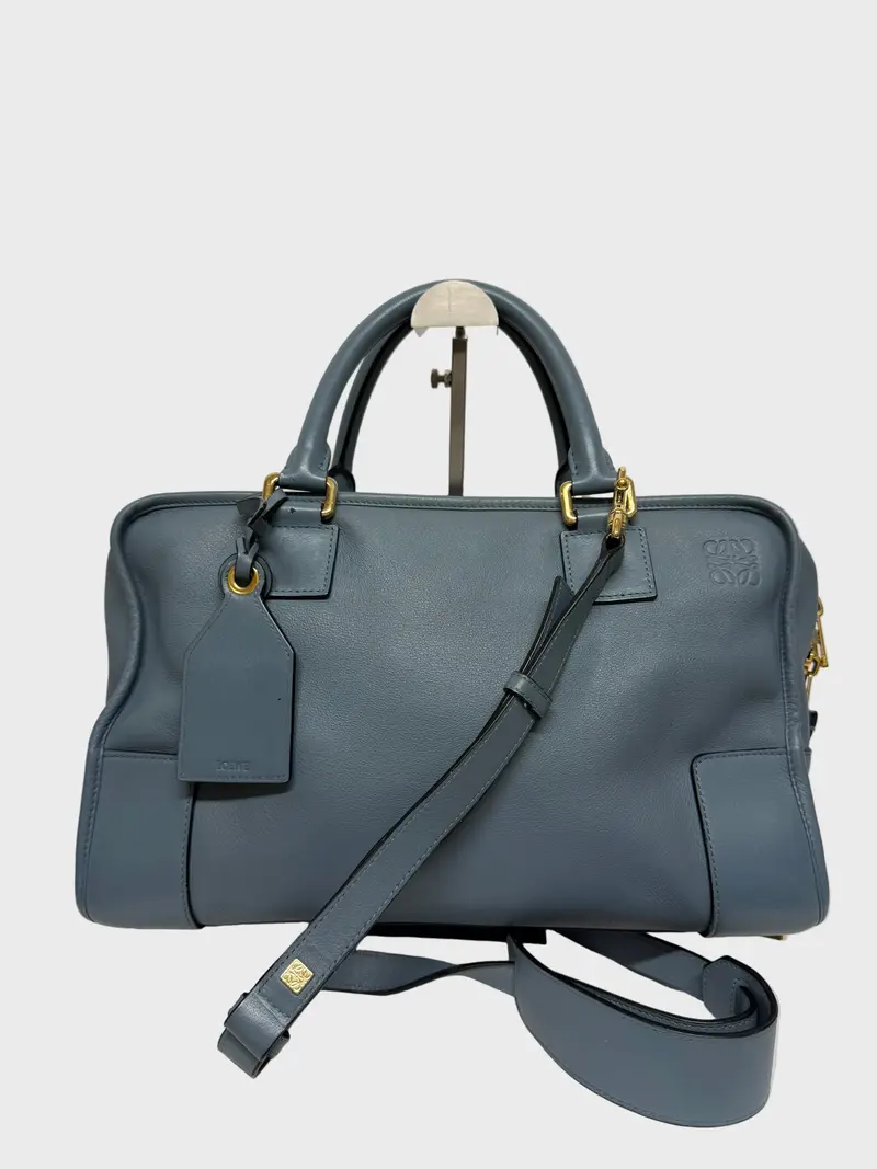 Loewe Amazona 36 Piel Azul Grisáceo y bandolera original