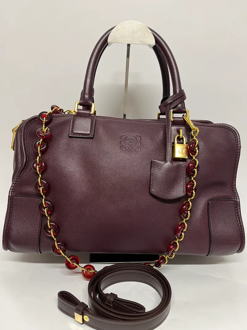 Loewe Amazona 36 Piel Burdeos con Dos Bandoleras