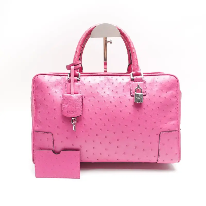 Loewe Amazona 36 Piel de Avestruz Rosa