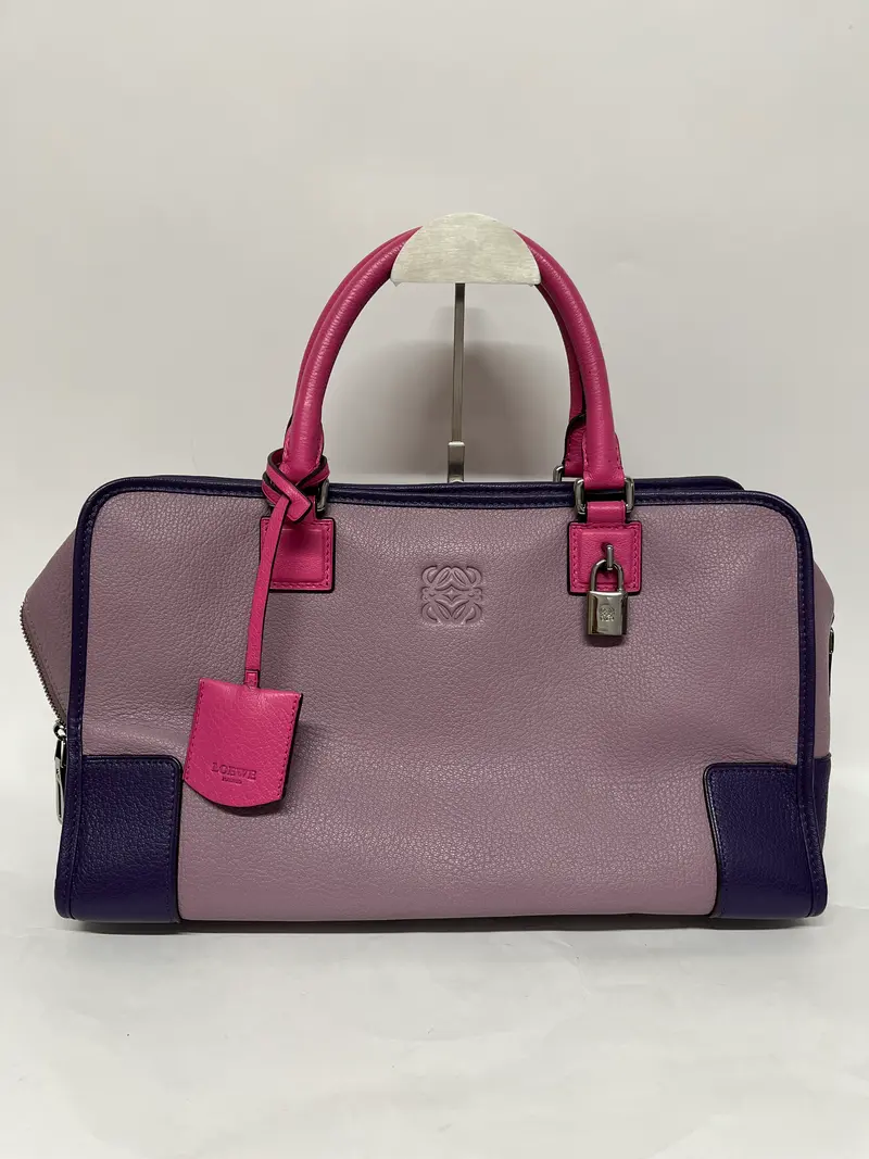 Loewe Amazona 36 Tricolor Malva, Fucsia y Morado · Piel de Cabra