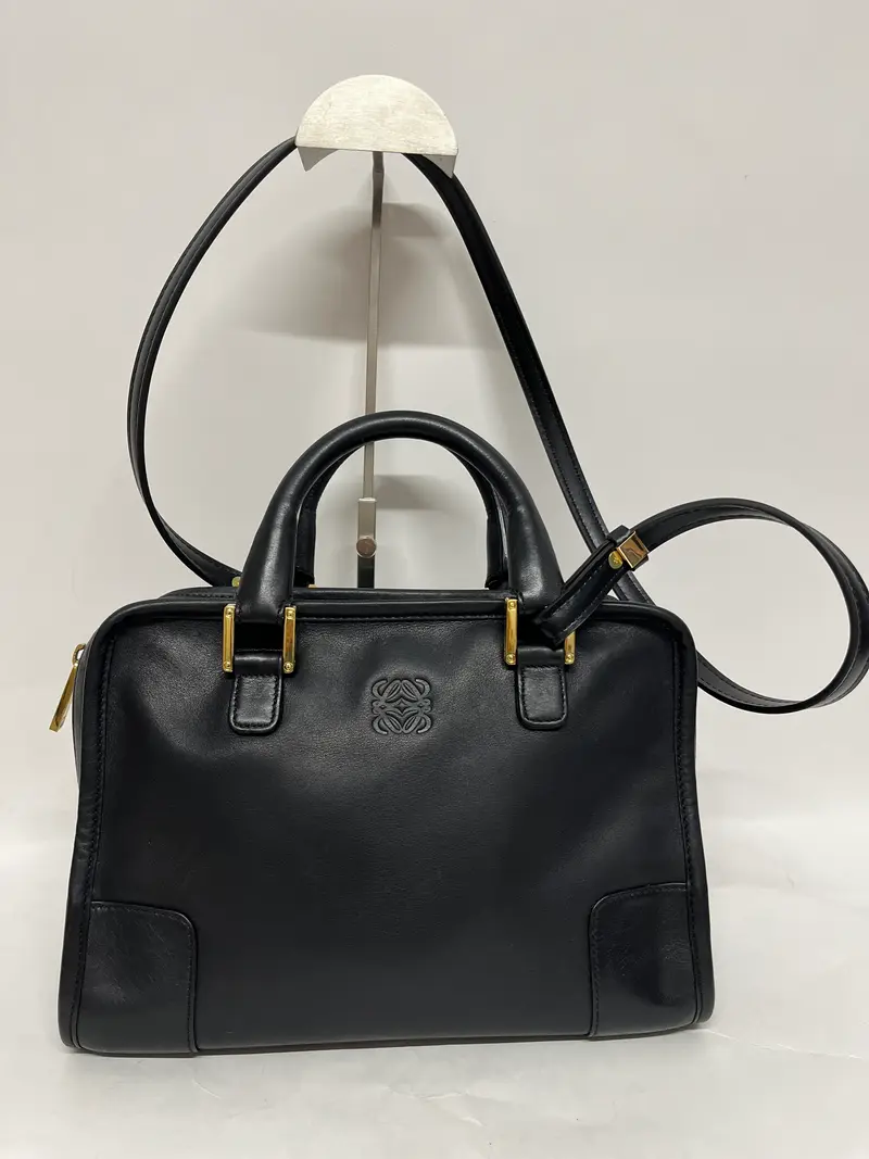 Loewe Amazona pequeño 28 Piel Negra con Dos Bandoleras