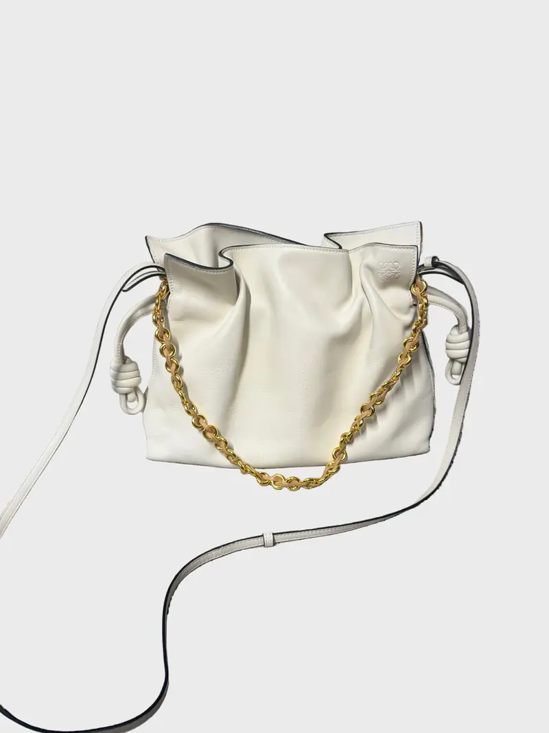Loewe Flamenco Mediano Piel Blanco Roto