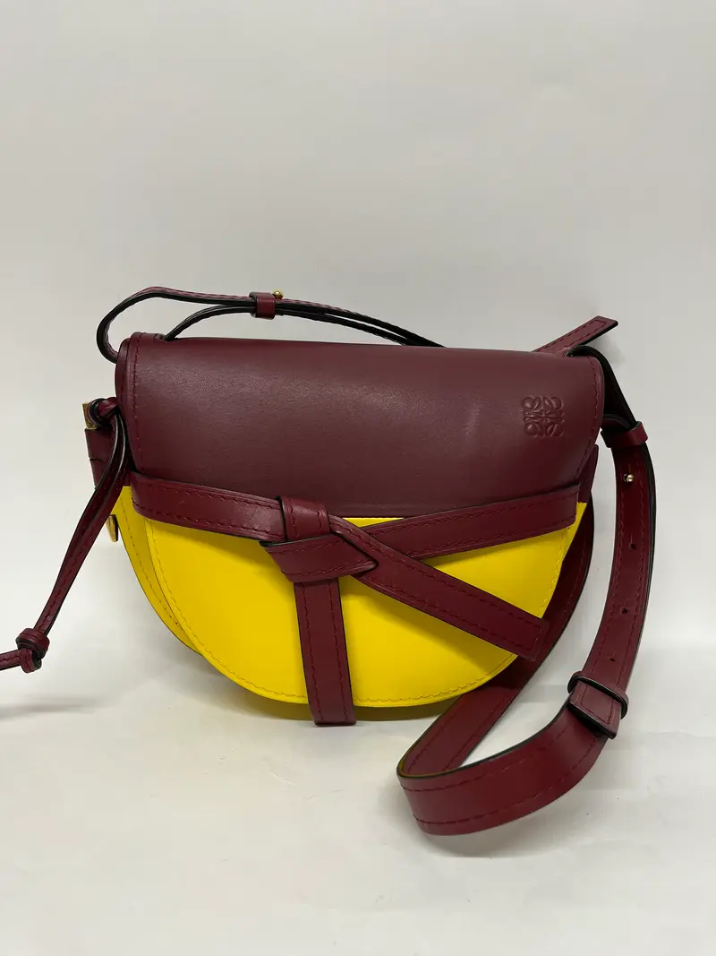 Loewe Gate Small Bicolor Burdeos y Amarillo