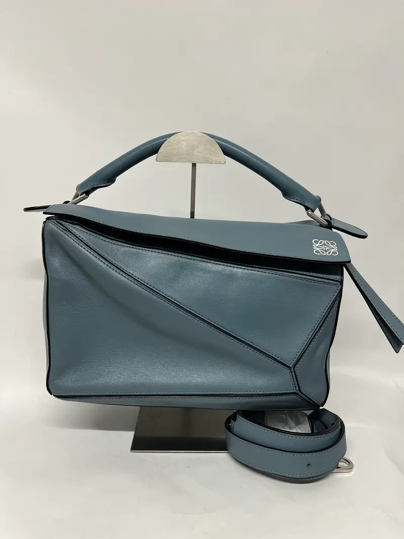 Loewe Puzzle Medium Piel Azul Grisáceo