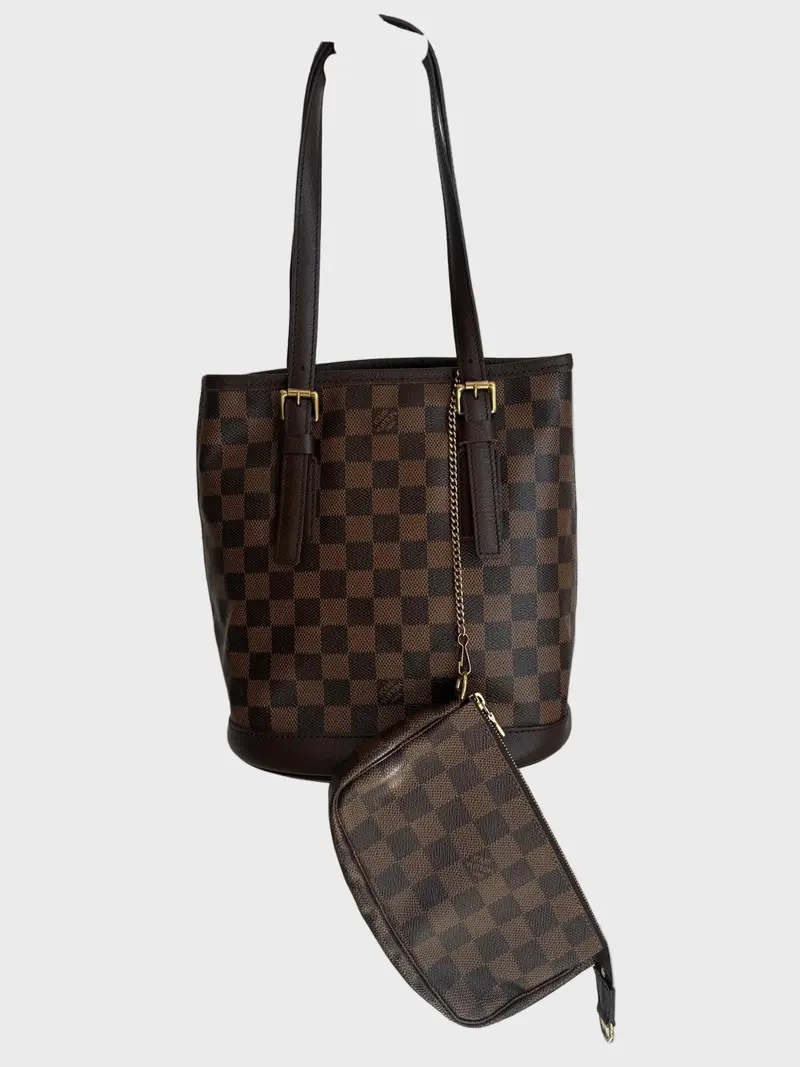 Louis Vuitton Marais Bucket con Pochette en  Damier Ébène