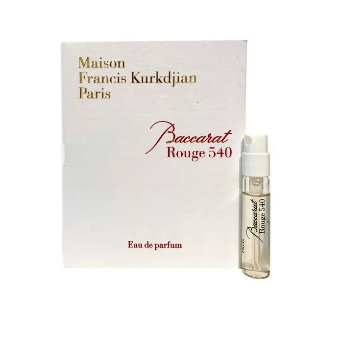 Maison Francis Kurkdjian Baccarat Rouge 540 2ml 0.06 fl. onz. Probador de perfumes de muestras de perfumes oficiales.